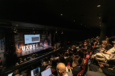 View over the audience toward the UXDX stage